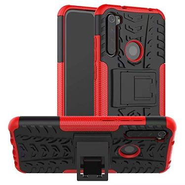 Imagem de Capa Capinha Anti Impacto Para Xiaomi Redmi Note 8 Normal Tela 6.3 Case Armadura Hybrid Refor�ada Com Desenho De Pneu - Danet (Vermelho)