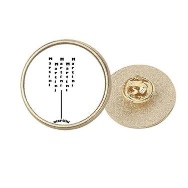 Imagem de Martini With Its Cup Art Deco Fashion Round Metal Golden Pin Clip, Medium, não aplicar