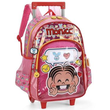 Imagem de Mochila de Rodinhas Com Alça Luxcel Turma da Mônica Rosa