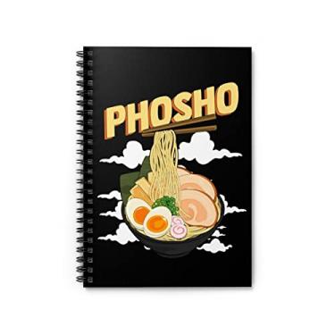 Imagem de Caderno espiral hilário asiático gourmets comida geeks ilustração humorística vietnamita tamanho único