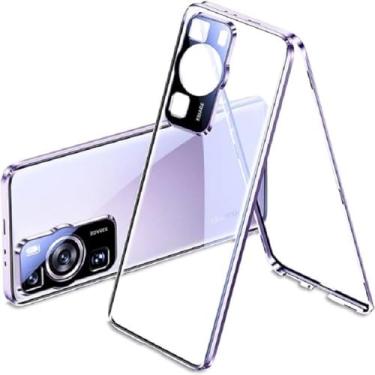 Imagem de Magnético para Huawei P50 P60 P30 Pro Capa de vidro dupla face Mate 60 30 40 50 Pro para Honor 60 50 Pro Capa de telefone de metal de 360 graus, roxa, para Honor 80