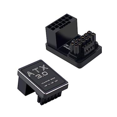 Imagem de TECKEEN Conector de alimentação GPU de direção hidráulica de 16P a 16P 180 graus para placa gráfica RTX 3090Ti 4070Ti 4080 GPU 12 + 4 pinos