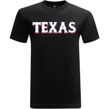 Imagem de Game Garment Camisetas masculinas de manga curta gola redonda para fãs de esportes do time de beisebol - camisetas masculinas estampadas de beisebol, Texas - Preto, M