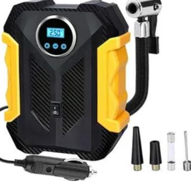 Imagem de Compressor de ar digital para bomba de ar de carro portátil inflador de pneu com luz LED CC 12 V