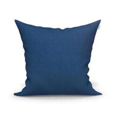 Imagem de Capa Almofada Azul Lisa Grande 60cm X 60cm - Tecido Jacquard - Moda Ca