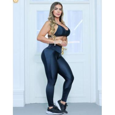Imagem de Conjunto de Poliamida Zig com Calça Legging e Top com Bojo  - Fitmoda,