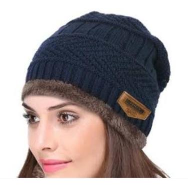 Imagem de Gorro Unissex Forrada de Pelinho Touca Russa - Macvendas , Azul
