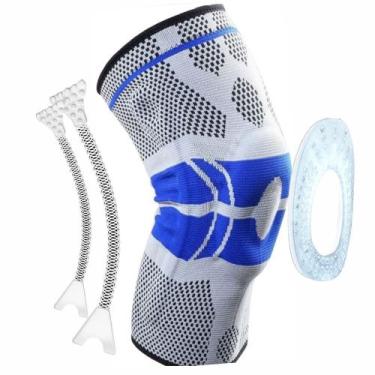 Imagem de Joelheira De Compressão, Anel Silicone E Fio Aço Flexível Fisioterapia