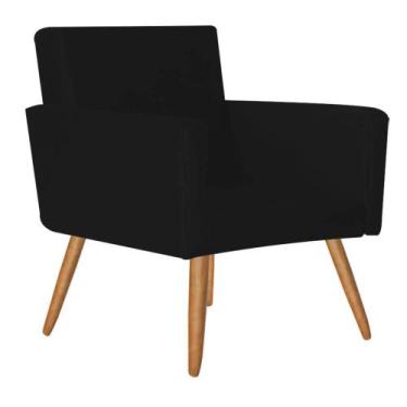 Imagem de Kit 02 Poltrona Cadeira Nina Decorativa Recepção Sala De Estar Suede P