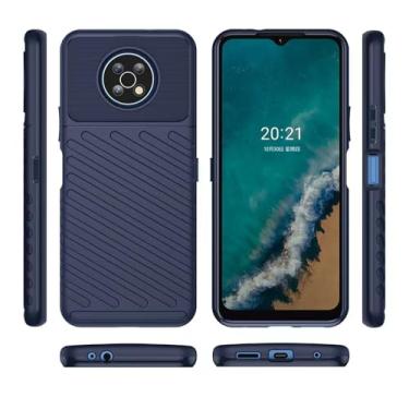 Imagem de HTXWXJC Capa de telefone para Nokia G50, TA-1358 TA-1390 capa à prova de choque capas protetoras de TPU antiarranhões capa de grau militar para Nokia G50 azul