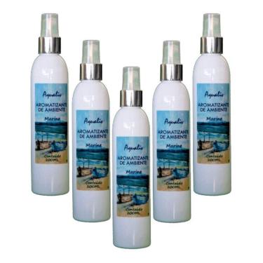 Imagem de Kit 5 Aromatizador De Ambientes Aroma Marine Frasco 200Ml