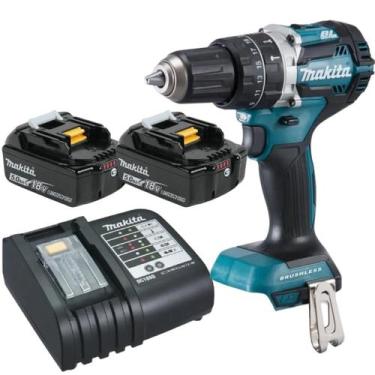 Imagem de Furadeira Parafusadeira de Impacto Makita 2 Baterias 18v 5ah Dhp484z B
