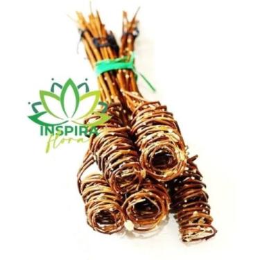 Imagem de 1 Buque Galhos Secos Enrolados Vime Arranjo Decoração 30cm com 40 Hast