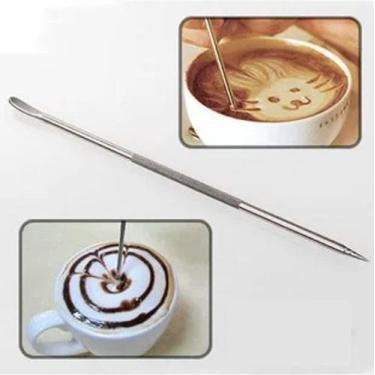 Imagem de Latte Art Agulha De Decoracao Cafe E Cappuccino 13 Cm Inox - RALEO