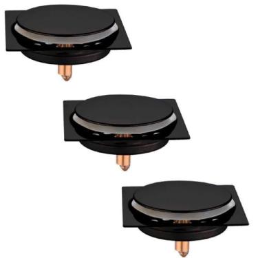 Imagem de Kit C/3 Ralo Inox Para Piso Click 10x10 Cm Preto Fosco - MONTELAR, Tam