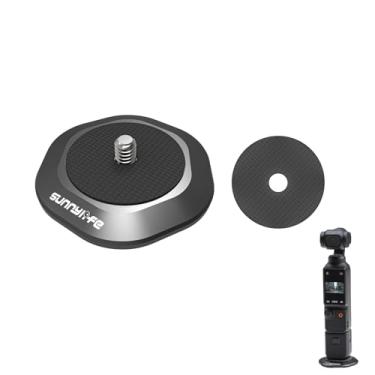 Imagem de Base magnética forte Pocket 3 suporte estabilizador para câmera DJI Osmo Pocket 3/2, Insta360 ONE X3/2/1/GO 3, para adaptador de expansão de câmera de ação FIMI Palm 2/1, base de alumínio para câmera