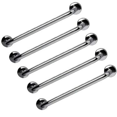 Imagem de Barra de Apoio 40cm Alça Aço Inox Kit 5 Unidades Acessibilidade Gestan