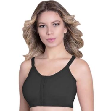 Imagem de Sutiã Pós-Cirúrgico Mamoplastia, Mastectomia e Prótese de Silicone - Cód. 60104 Preto - New Form (GG, PRETO)