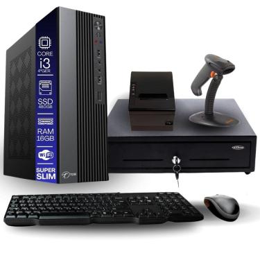 Imagem de Kit Automação PDV TOB Intel i3 4ªG 16GB SSD 480GB Win10 Rede S/Fio Teclado Mouse Gaveta Dinheiro Impressora Térmica Leitor Código de Barras