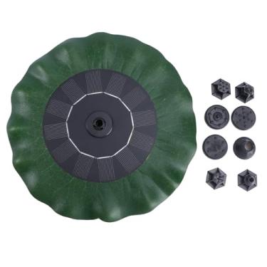 Imagem de Yardwe Fonte solar em forma de folha de lótus bomba de água solar DC sem escova bomba de água jardim piscina lagoa painel solar externo fonte flutuante decoração de jardim (verde)