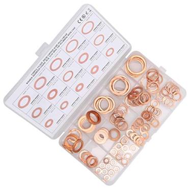 Imagem de 150pcs Red Copper Capper Lasta de Vedação Plana de Vedação Conjunto, 15 Caixas de Caça -níqueis para Plugues de Poço, água, Combustível, Conexões Hidráulicas