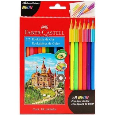 Imagem de Lapis De Cor 12 Cores Mais 6 Neon Faber Castell - Faber-Castell