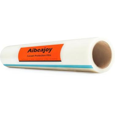 Imagem de Aibeajoy Película de proteção de carpete 61.0 cm x 200' rolo fácil de desenrolar, remoção limpa, protetor de carpete forte e durável. Película protetora de superfície. Seguro sem resíduos (61.0 cm x