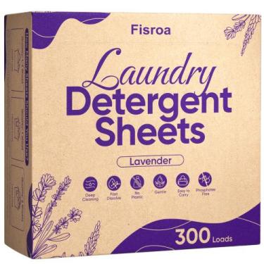 Imagem de Lençóis de detergente para roupa Fisroa Lavender 300 Loads Travel