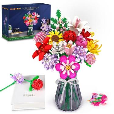 Imagem de Conjunto de construção: buquê de flores HOGOKIDS com 1413 unidades por