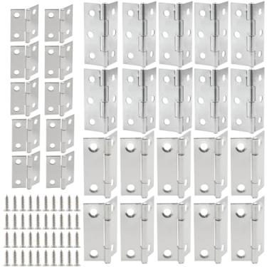 Imagem de Luomorgo Pacote com 30 mini dobradiças de bumbum, dobradiça de armário de aço inoxidável, pequena dobradiça de porta dobrável para caixa de madeira, artesanato (2,5 cm, 7,5 cm)