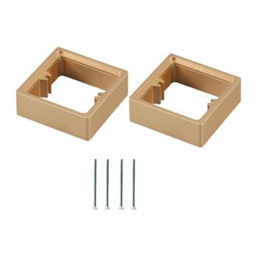 Imagem de Ioensy 2x Socket Plate Spacers Acessório Switche Instalação fácil com parafusos Caixa de cabos Alça para a cozinha do quarto, Dourado