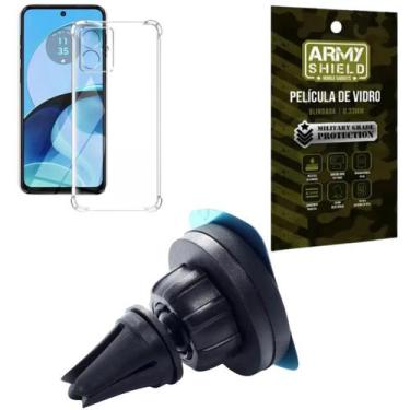 Imagem de Kit Capinha Moto G24 Power + Suporte Automotivo Magnetico - Armyshield