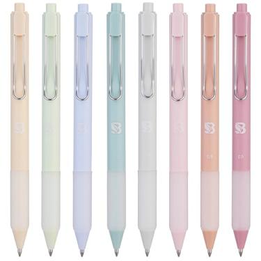 Imagem de BLIEVE - Canetas de gel coloridas pastel com acabamento fosco legal, canetas estéticas e fofas com escrita suave para diário e notas bíblicas sem derramamento, caneta de desenho, material escolar fofo, pacote com 8