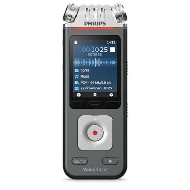 Imagem de Philips Gravador de música VoiceTracer DVT6115 com teste semblante de software de voz para texto AI