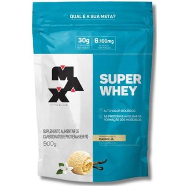 Imagem de Super Whey Protein 900g Max Titanium Proteína Concentrada, 900g, Bauni