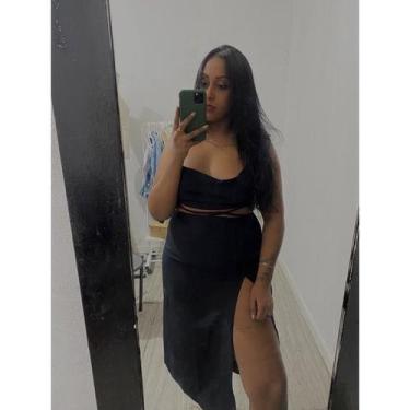 Imagem de Saia Midi  saia longa saia com fenda frontal - MAYMOW, Preto, M