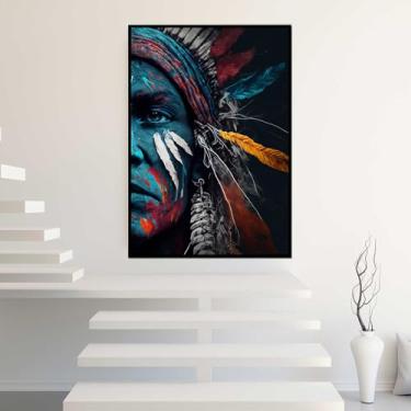 Imagem de Quadros Decorativos com Moldura Abstrato Tons Vermelho e Cinza Sala Quarto Kit Conjunto 2