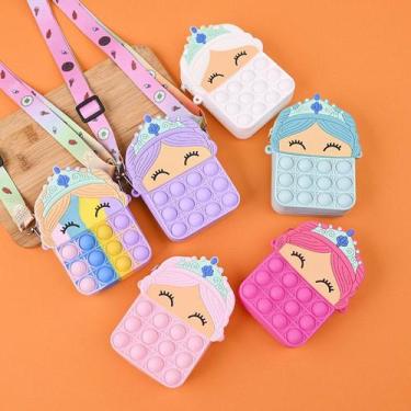 Imagem de Mini Bolsa Infantil Tiracolo Colorida Silicone - oem, Princesa