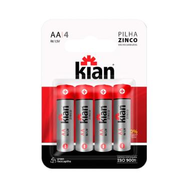 Imagem de Pilha Pequena AA Zinco com 4 Kian 14248