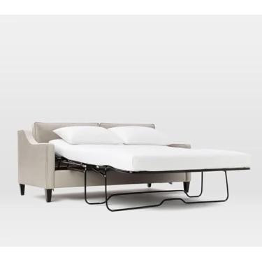 Imagem de Lençol com elástico para sofá-cama, 100% algodão egípcio, 600 fios, bolso profundo de 20 cm (branco, sofá Queen, 1 lençol com elástico)