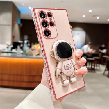 Imagem de Capa de telefone astronauta para Samsung Galaxy S23 FE S24 S22 Ultra Plus A55 A35 A25 A15 A14 A34 A54 Love Heart Suporte dobrável de silicone, rosa, para Samsung Galaxy A13 4G