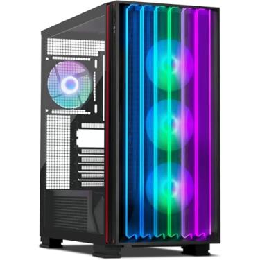 Imagem de YEYIAN Mirage X Capa para PC para jogos Full Tower, chassi de metal de 1,0 mm, vidro temperado, suporte para painel frontal de resfriamento líquido do radiador de 420 mm, 9 ventiladores ARGB