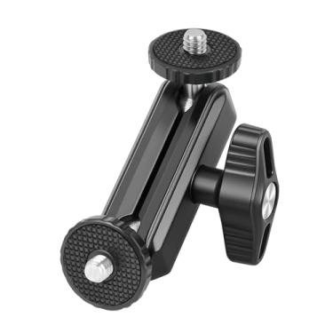 Imagem de Mechrig Adaptador de braço mágico de cabeça esférica dupla com parafuso de 1/10.2 cm e aderência antiderrapante - Acessório de equipamento de câmera de liga de alumínio para DSLR/monitor/luz LED