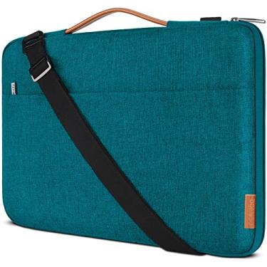 Imagem de DOMISO Capa protetora para laptop de 17 polegadas compatível com HP Dell ASUS Lenovo Chromebook de 17 a 17,3 polegadas, à prova d'água para computador, bolsa com alça de ombro, azul-petróleo