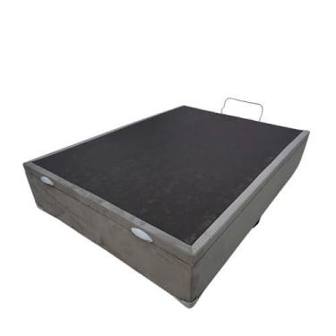 Imagem de Base de Cama Box Com Baú Viuva ou Casal em Suede - So1clique, Cinza, V