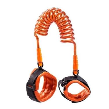 Imagem de Pulseira Segurança Infantil Cordão Passeio Criança Laranja