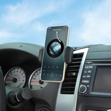 Imagem de Suporte de telefone para carro compatível com Nissan Frontier 2009-2017 console central display multimídia painel lateral esquerdo suporte para celular clipe de ventilação para celular universal