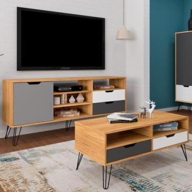 Imagem de Sala de Estar Completa para TV Até 60 Polegadas Estocolmo 1 Porta Carv