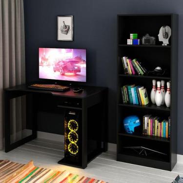 Imagem de Quarto Gamer 4 Prateleiras Preto  - Pnr Móveis