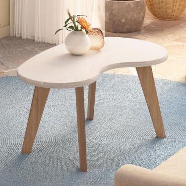 Imagem de Mesa de Centro Flora 100% Mdf Off White - Pnr Móveis, Bege, Moderno